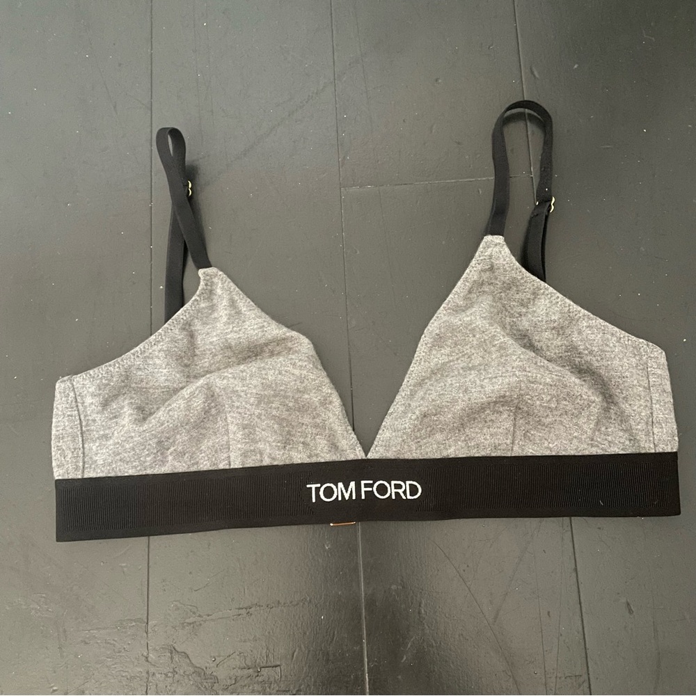 Tom Ford Charcoal Gray Cashmere Bralette